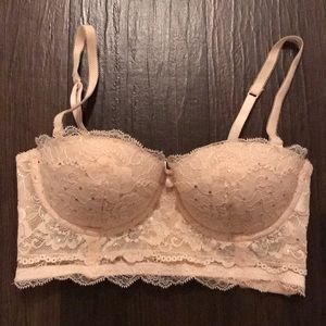 H&M push up 32B bustier bra detachable straps